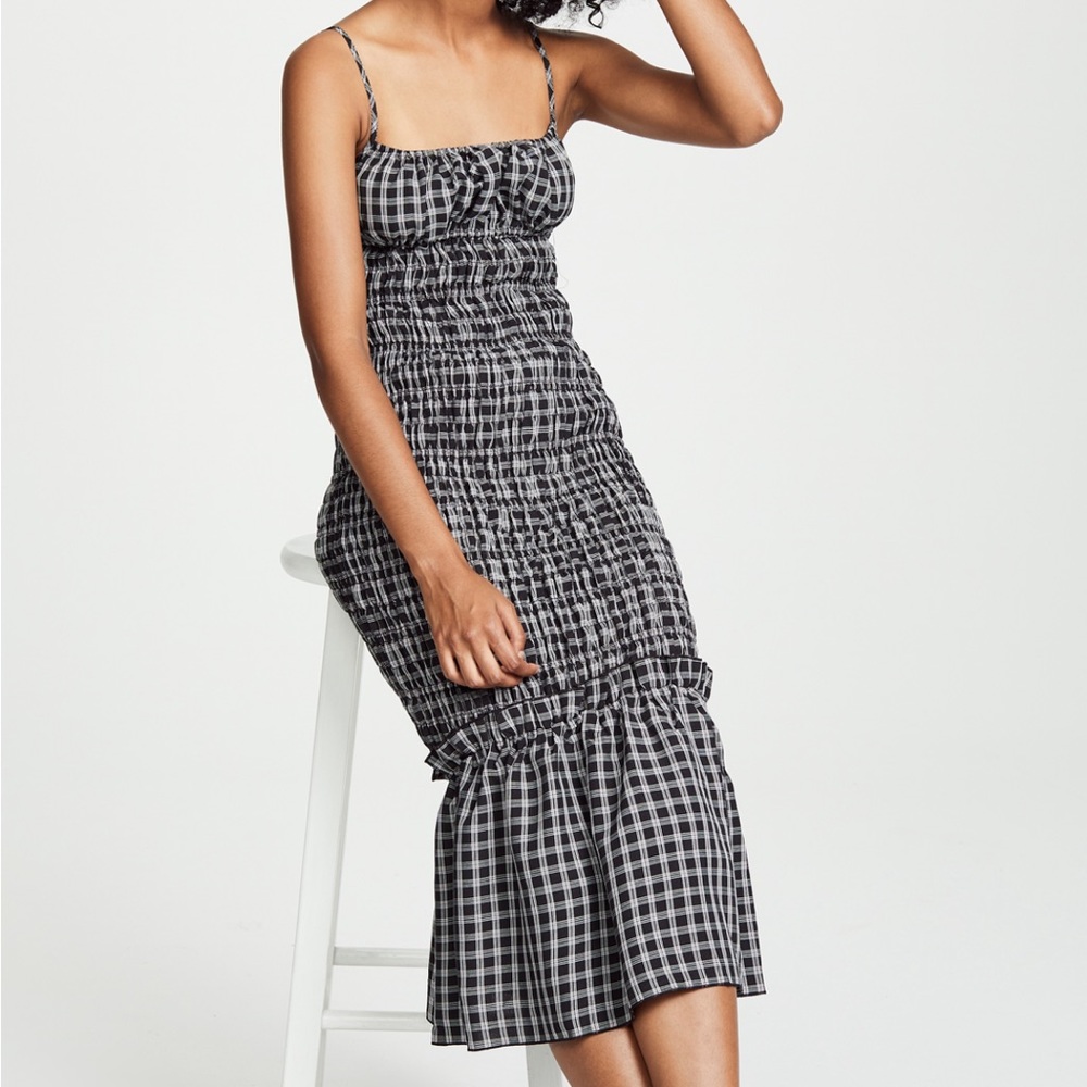Finders Keepers checkered ruched dress